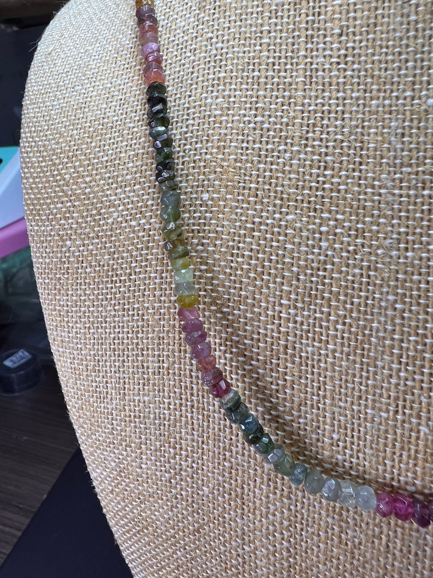 Multi tourmaline necklace with sterling clasp