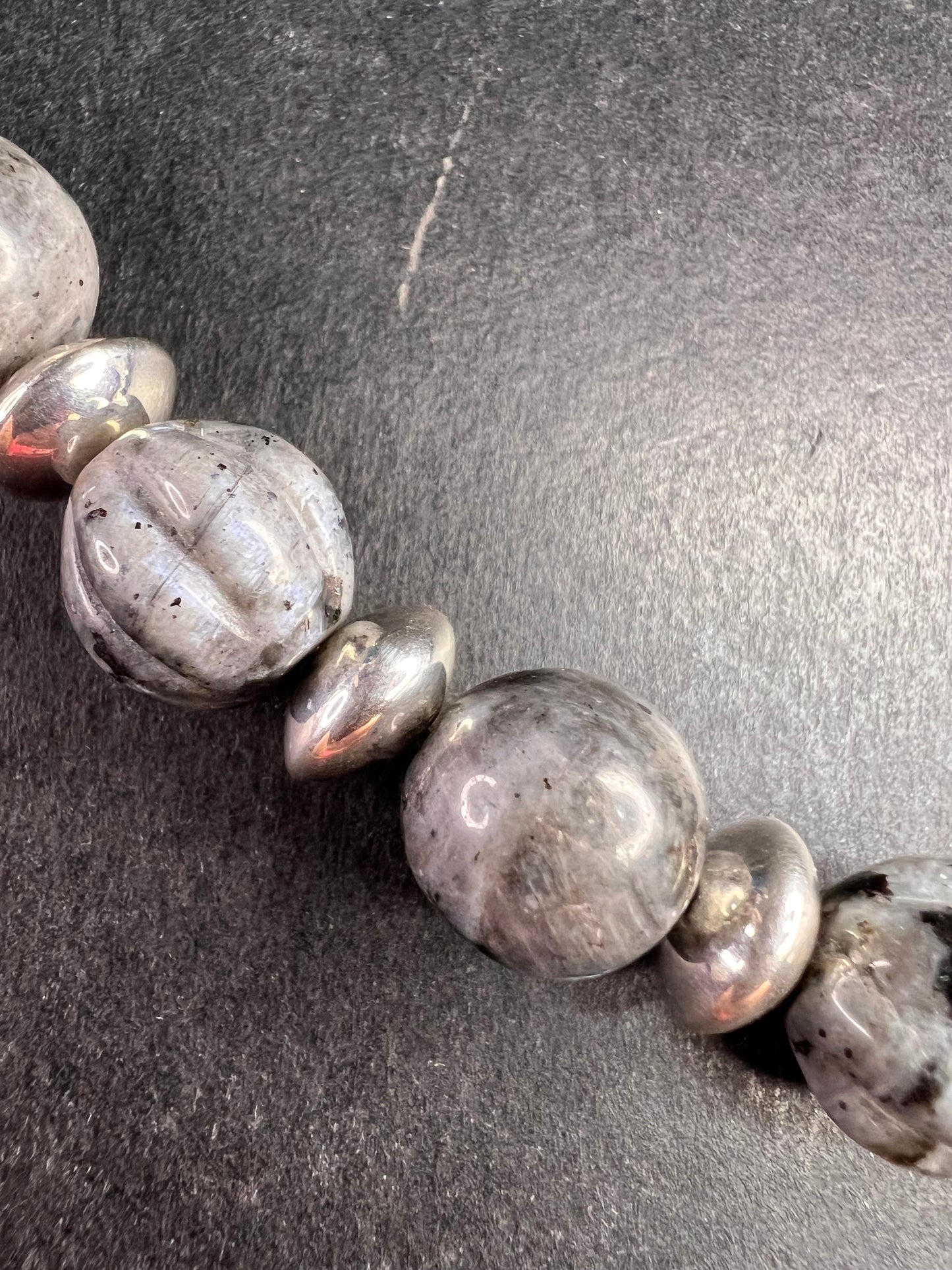 NEW Larvakite and sterling silver necklace