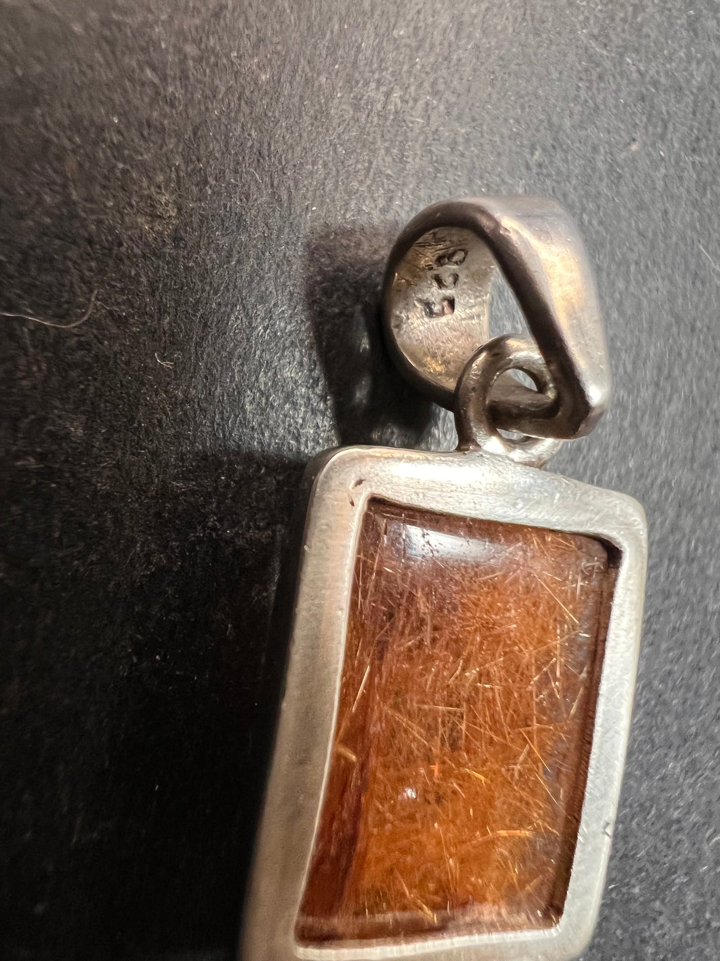 Vintage Nature Company Copper Rutilated Quartz Pendant 925 Sterling Silver