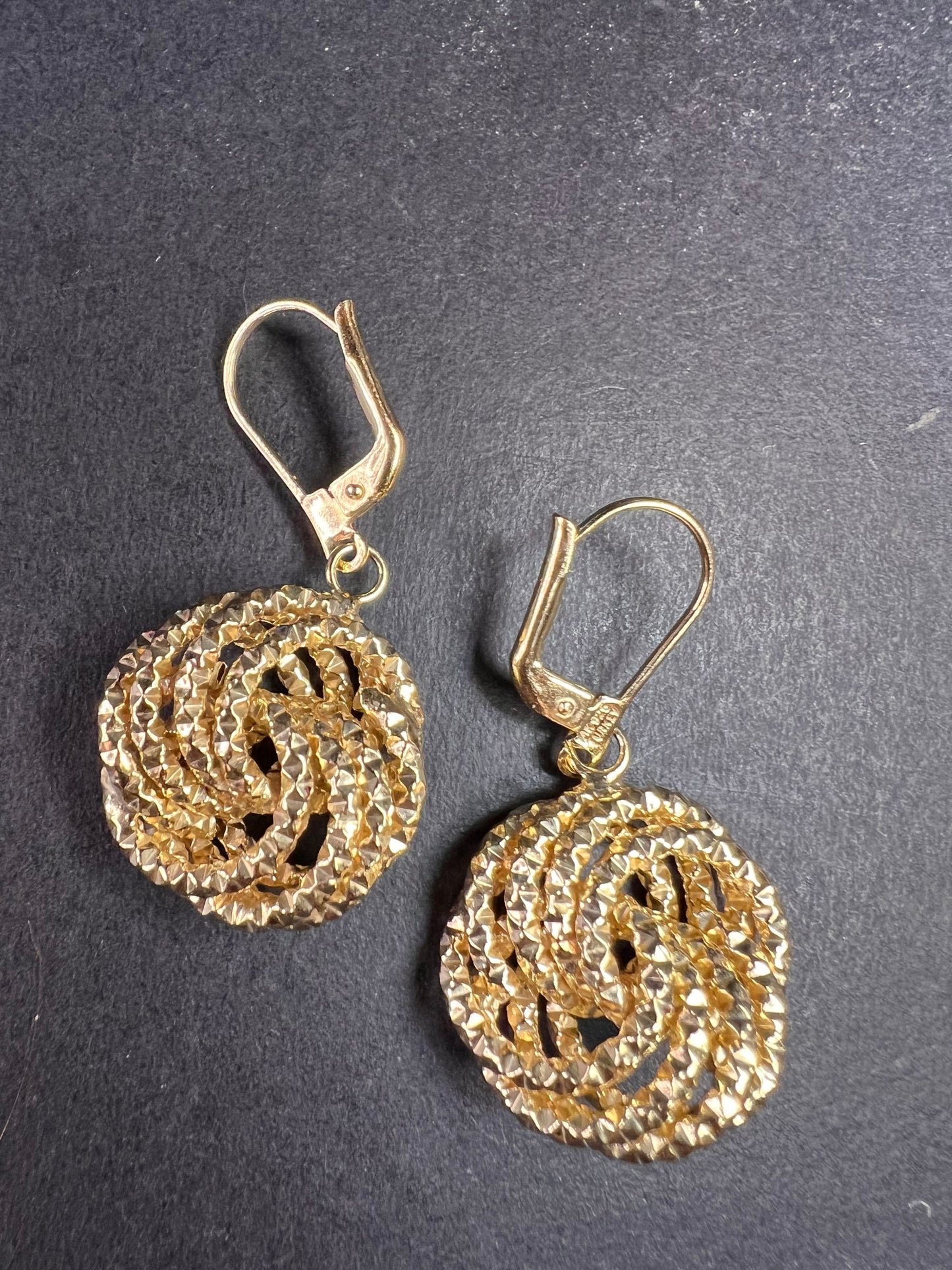 Atasay Kuyumculuk yellow gold over sterling silver Turkish earrings