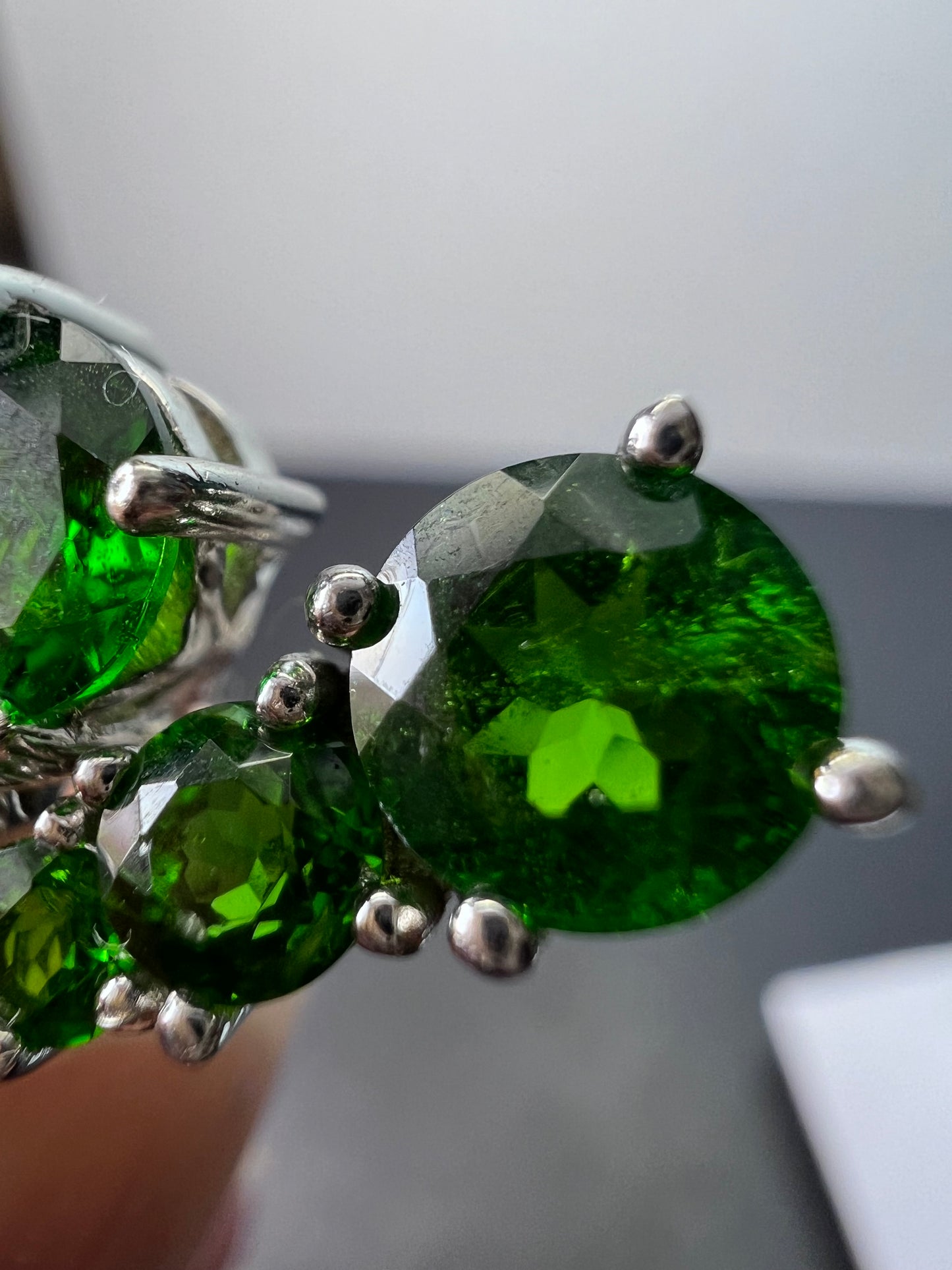 Chrome Diopside Rhodium Over Silver Earrings 2.63ctw