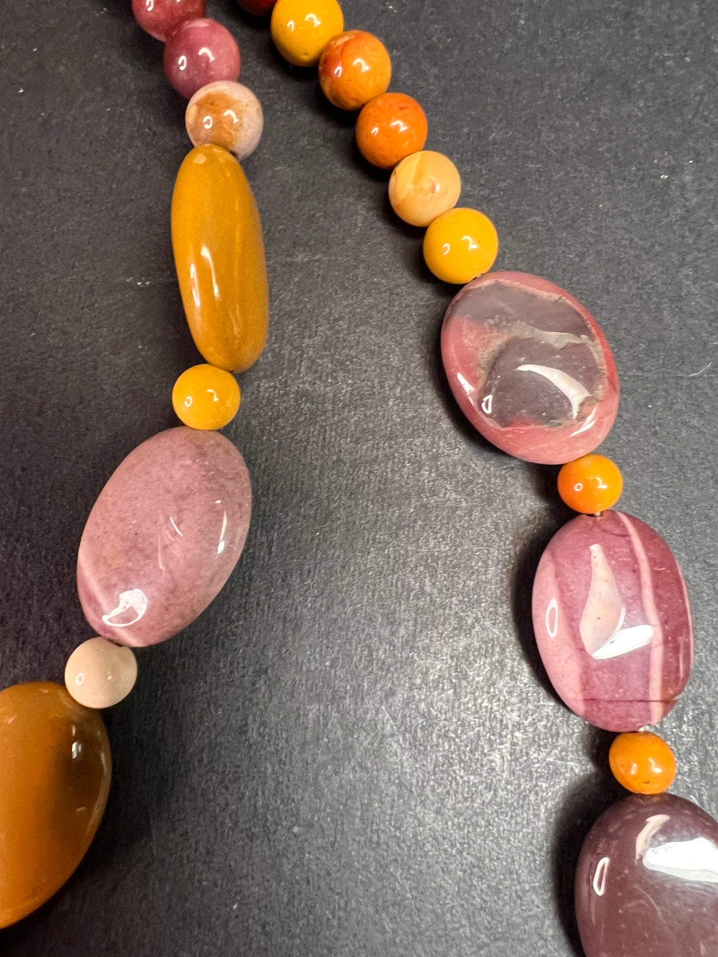 NEW Mookaite Jasper 24 inch necklace with sterling silver clasp