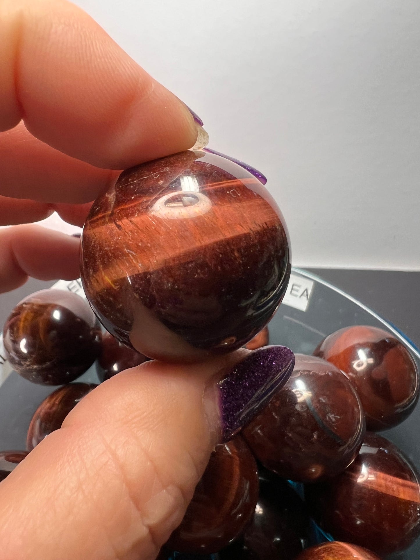 Red tigers eye sphere