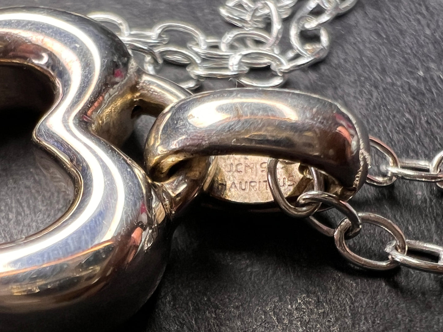 JCM Jacmel Mauritius Sterling Silver Key Pendant 24" Chain Necklace