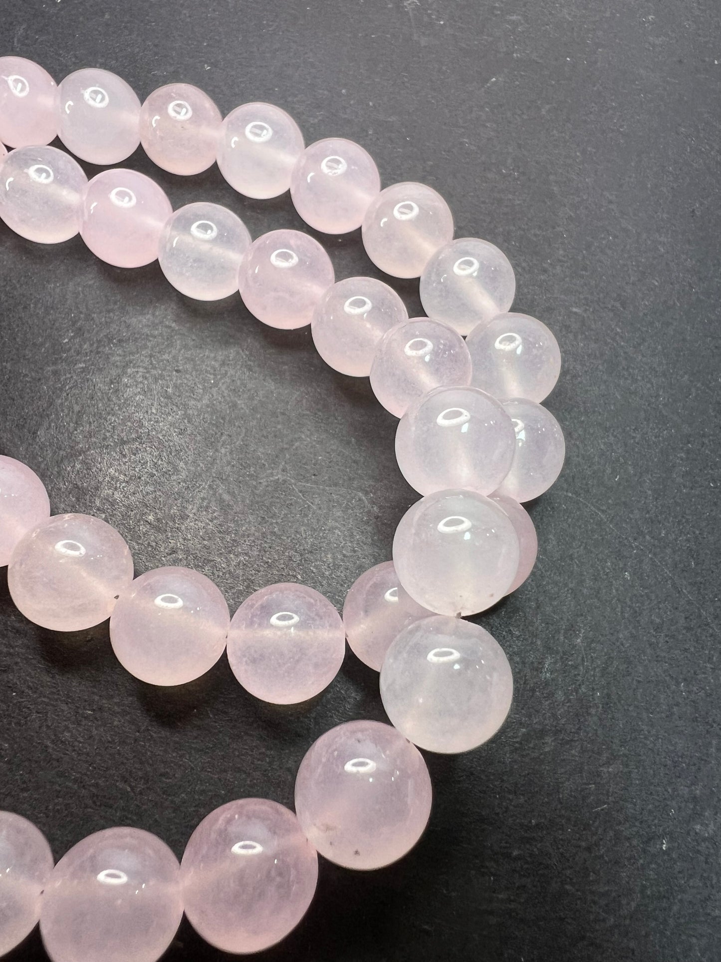 Rose quartz beaded 18 inch necklace with sterling silver clasp *NEW*