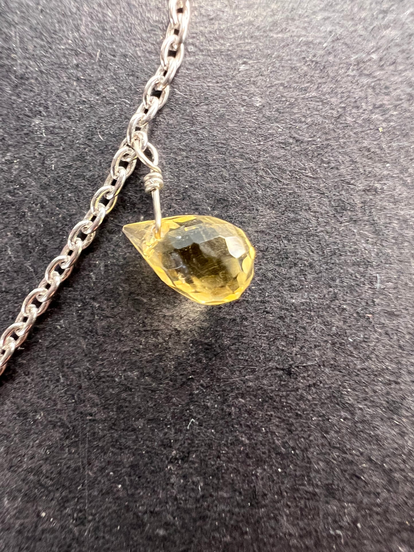 Brazilian citrine 20 inch station necklace in sterling silver *NEW*