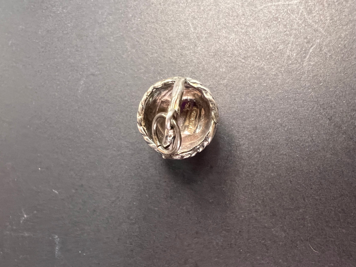 Vintage Sterling Silver Woven Basket Pendant Charm 3.79g