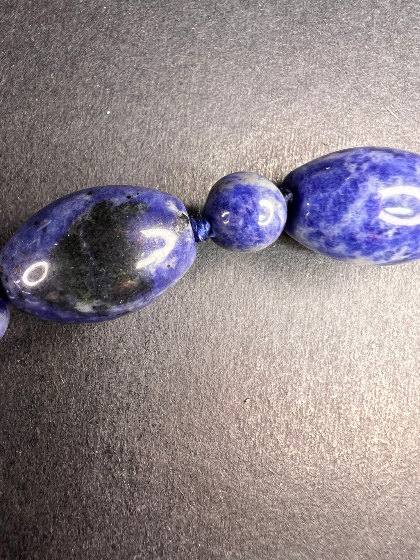 NEW sodalite necklace and bracelet with sterling silver clasp