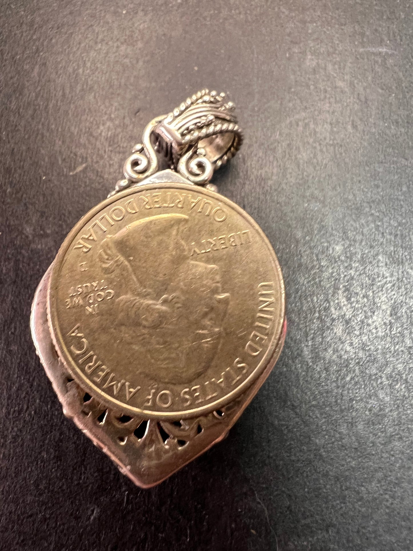 Sarda Sterling Silver Mystic Crimson Quartz Pendant – Handcrafted Balinese 925