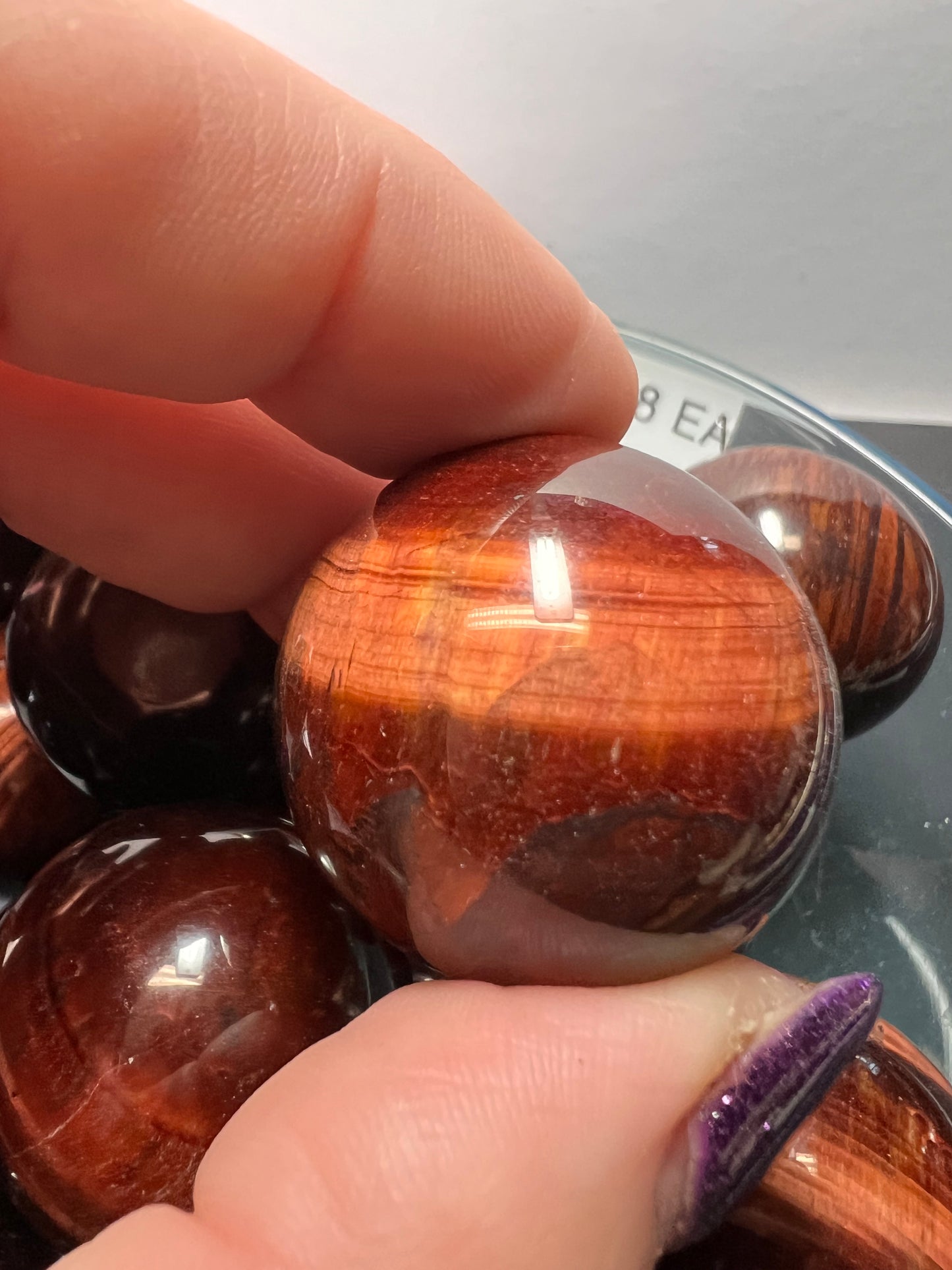 Red tigers eye sphere