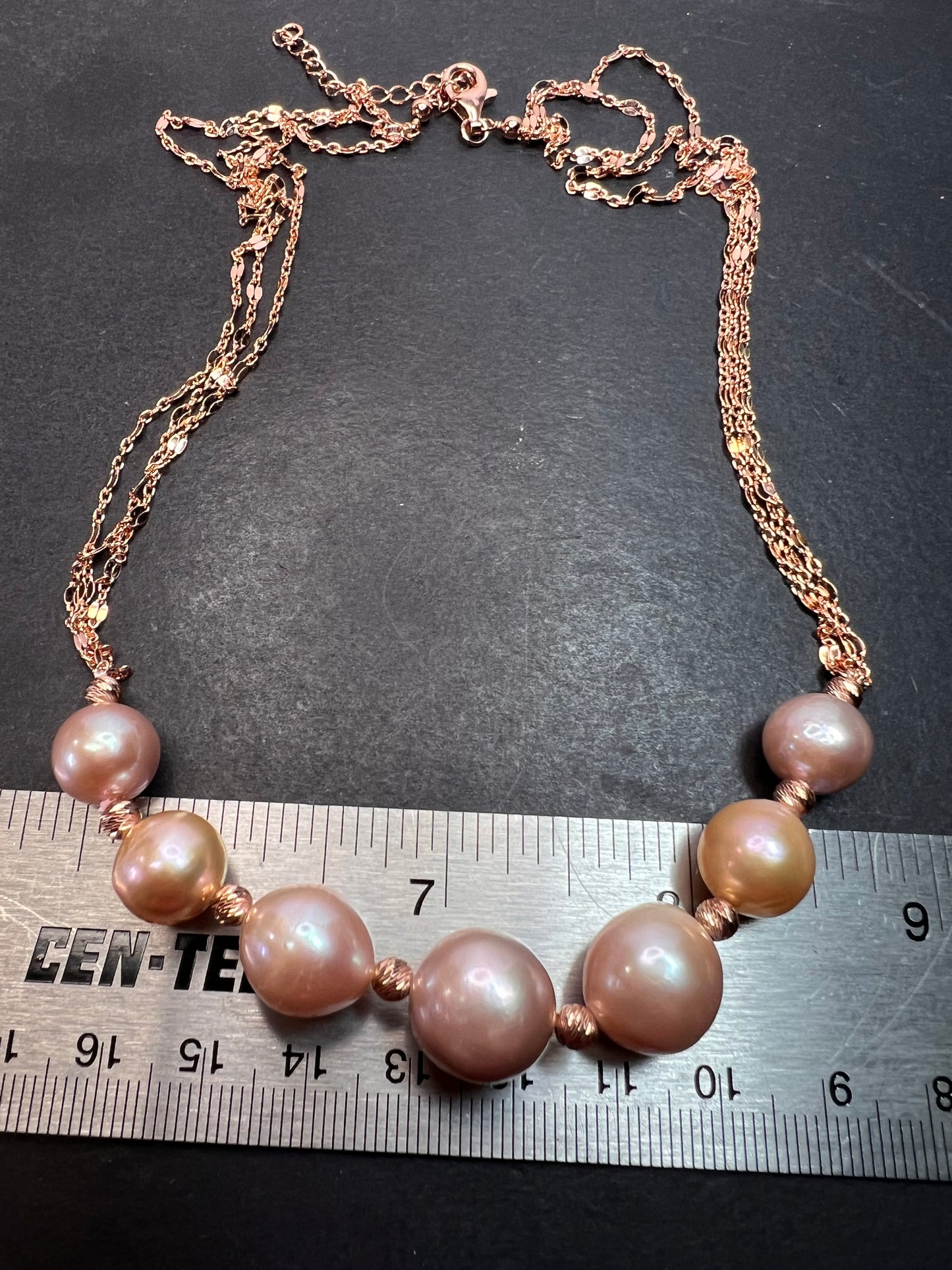 Multi-Color Cultured Freshwater Pearl 18k Rose Gold Over Sterling Silver Necklace *NEW*