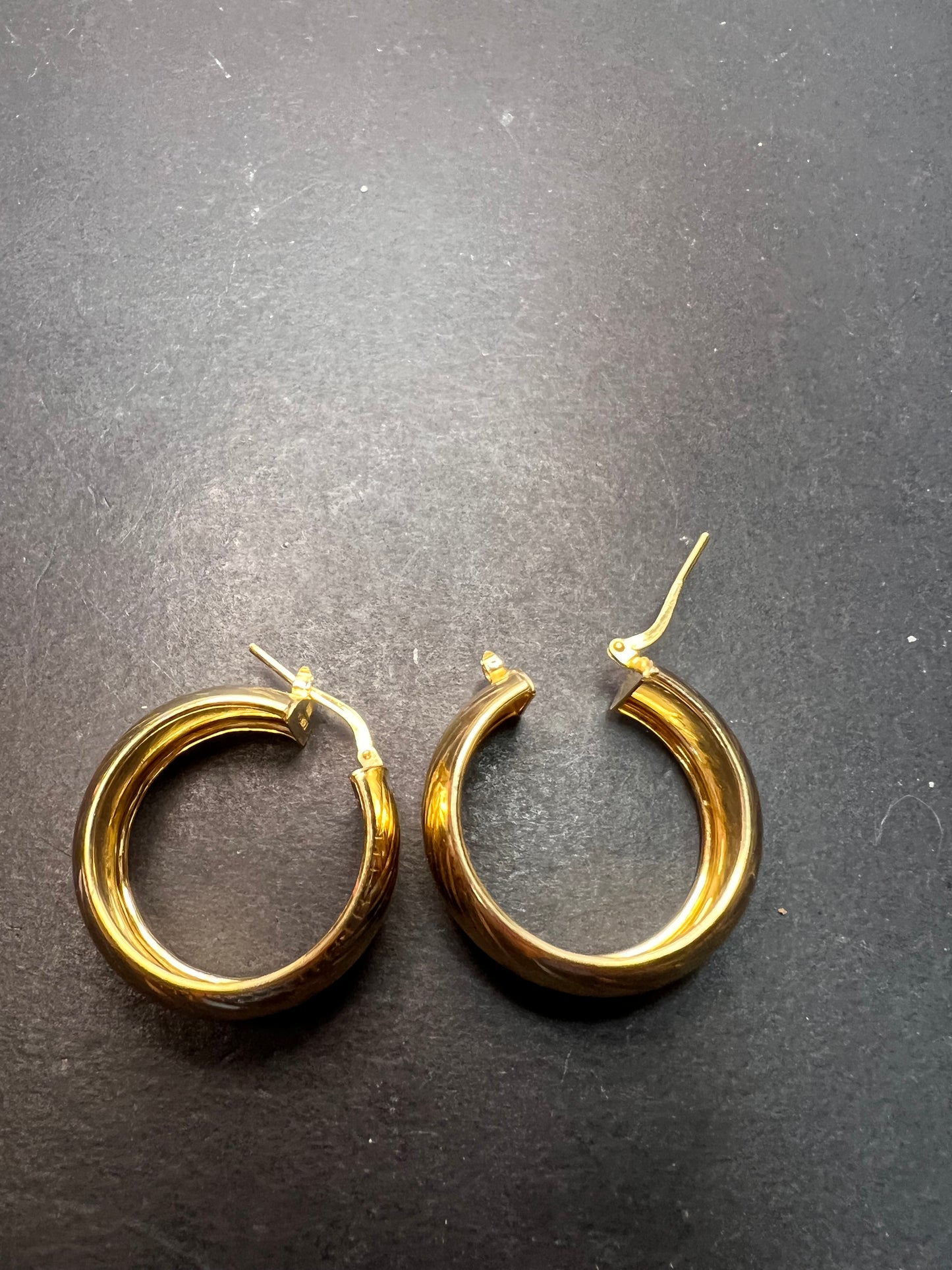 Gold over sterling silver hoop earrings