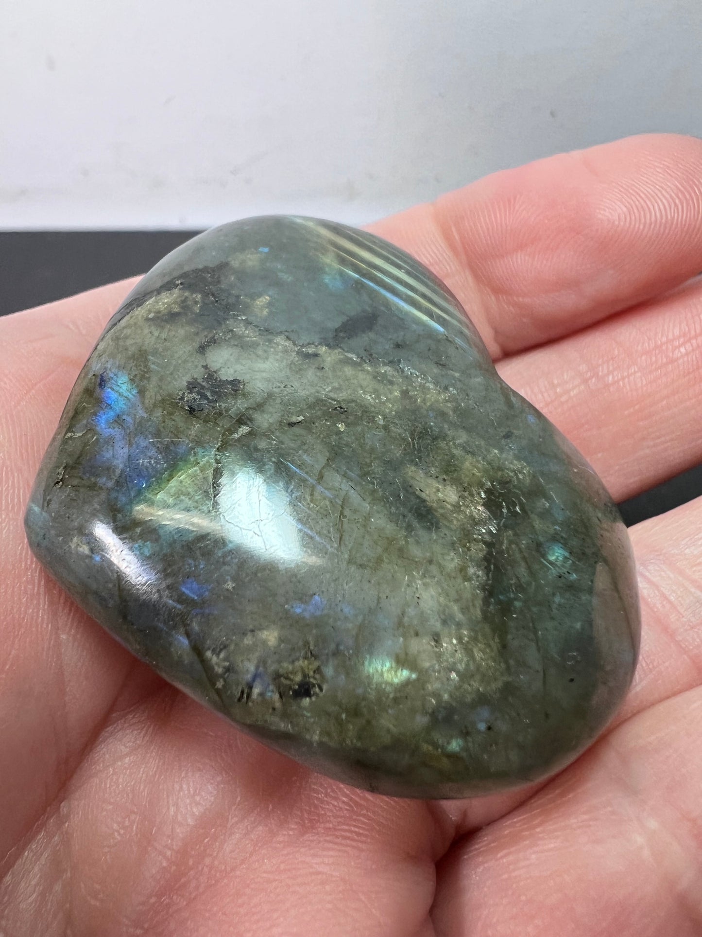 Labradorite heart palm stone