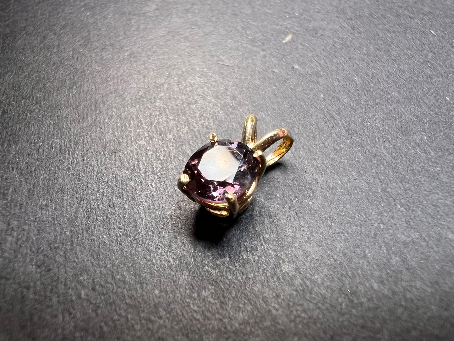 14k gold Violet purple spinel pendant