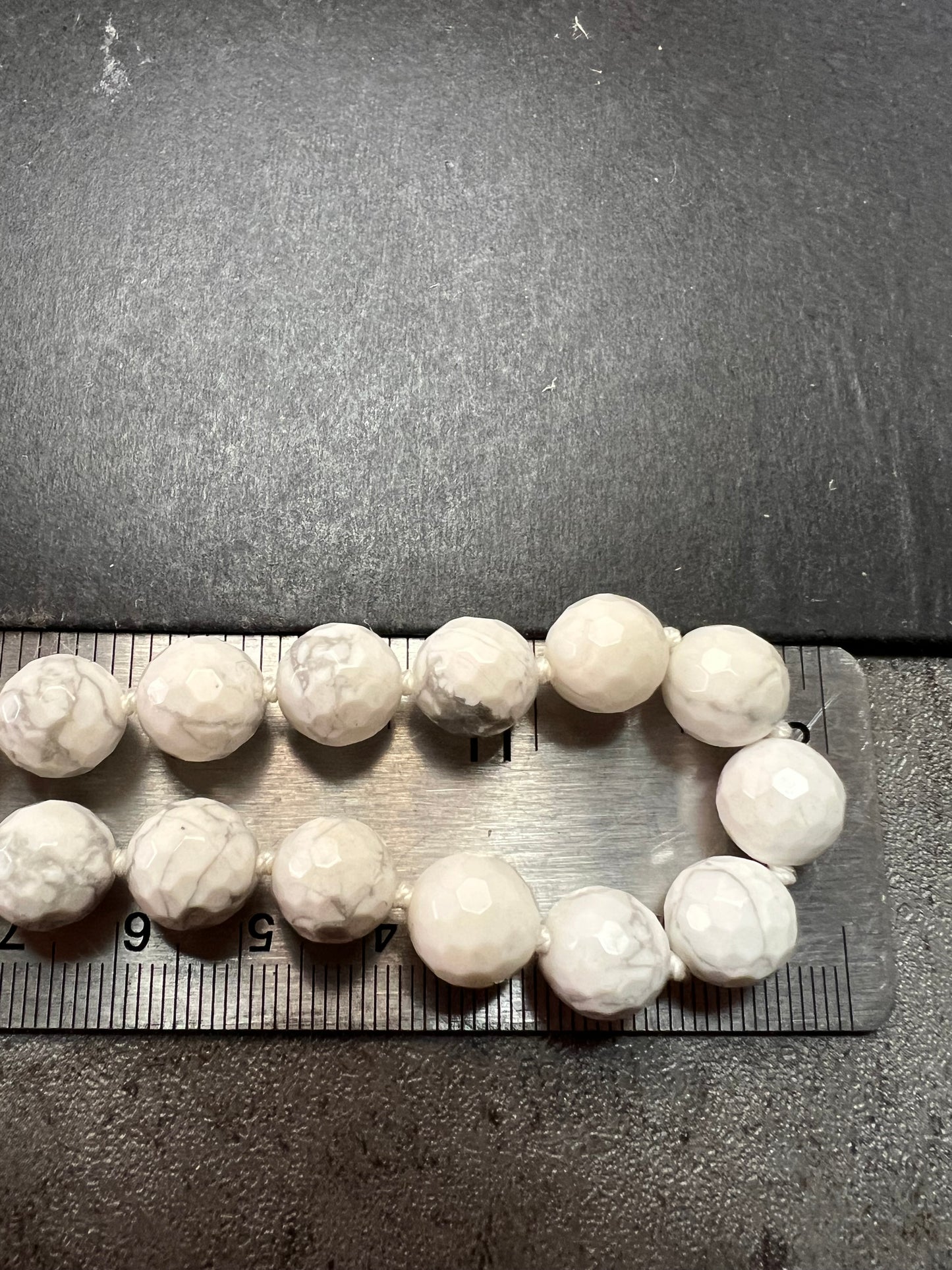 NEW howlite graduated knotted necklace with sterling silver clasp