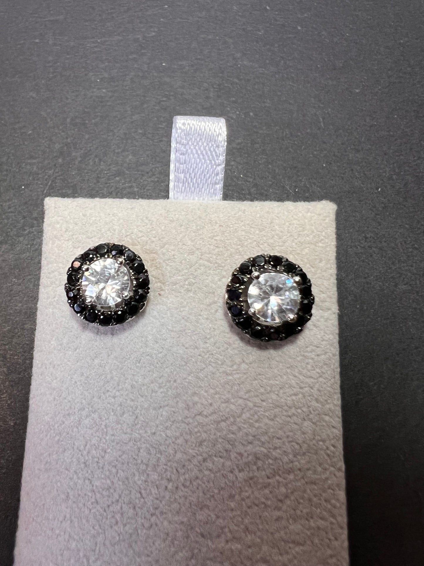 White Zircon Rhodium Over Sterling Silver Stud Earrings 4.13ctw