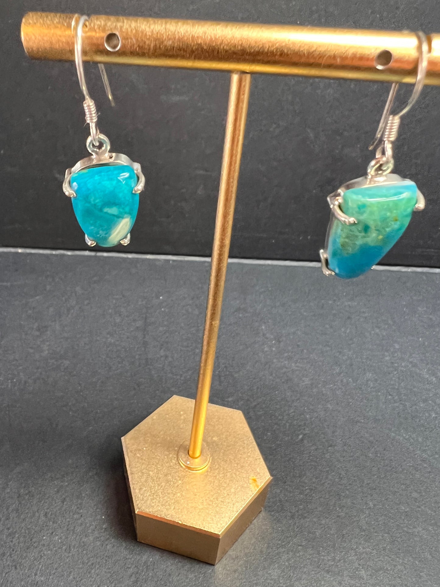 NEW Peruvian opalina sterling silver dangle earrings