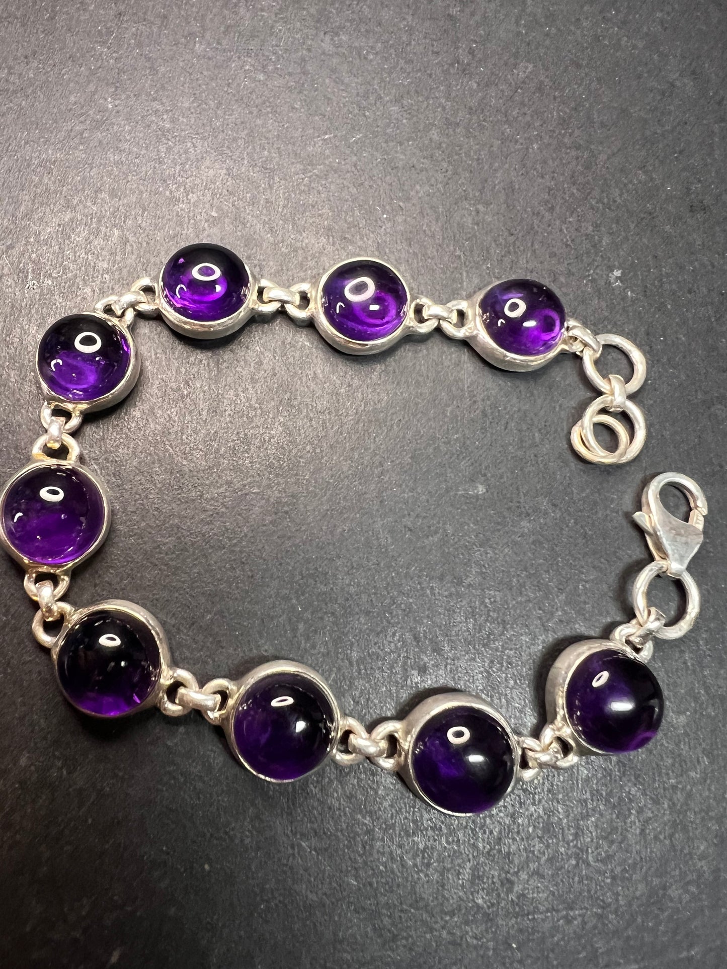 Vintage amethyst sterling silver bracelet