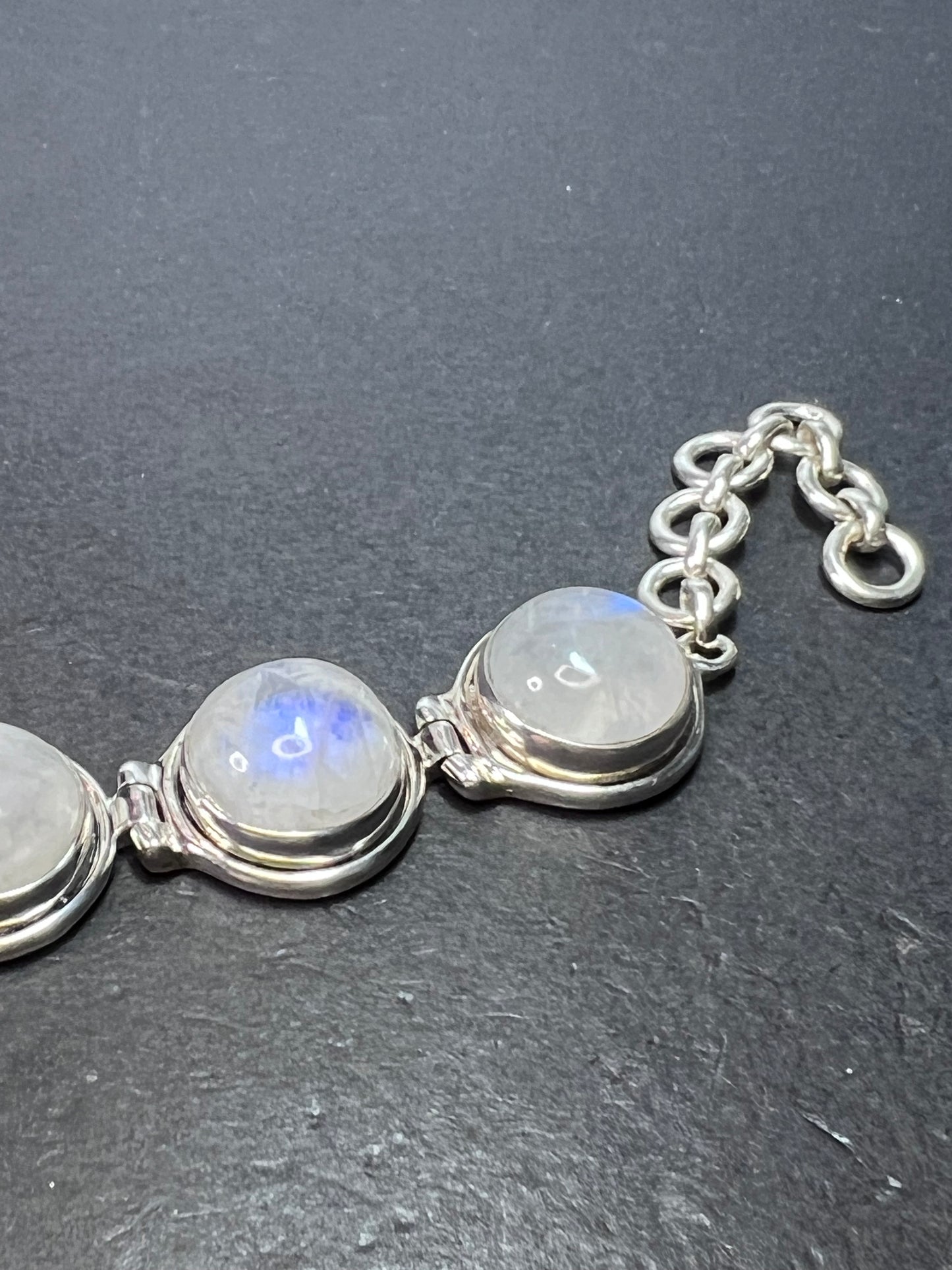 Moonstone and sterling silver bracelet with extender