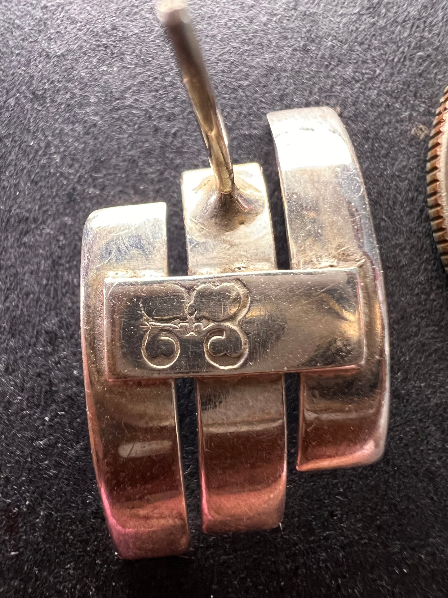 Vintage Los Ballesteros modernist sterling silver earrings Taxco