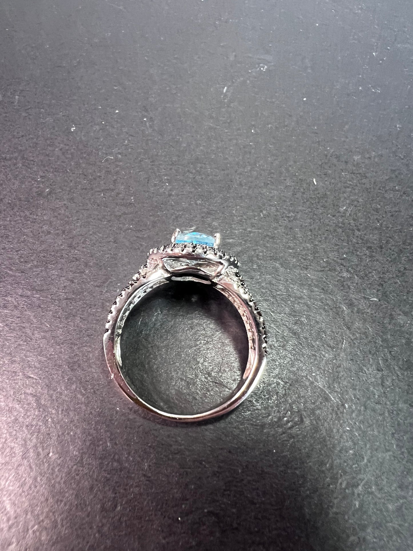 Blue Aquamarine Rhodium Over Sterling Silver Ring 2.80ctw