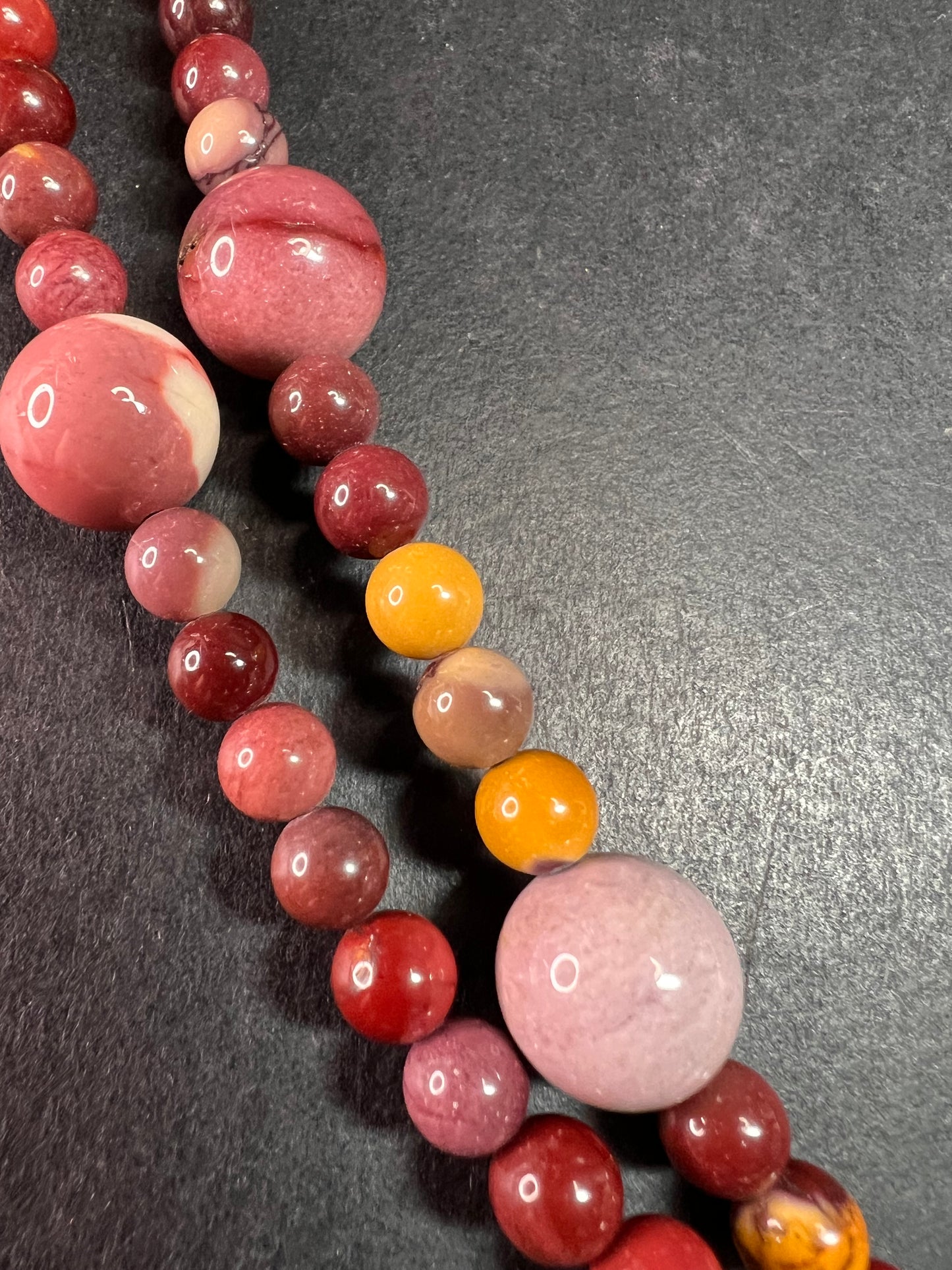 NEW Mookaite Jasper station 36 inch necklace with sterling silver clasp