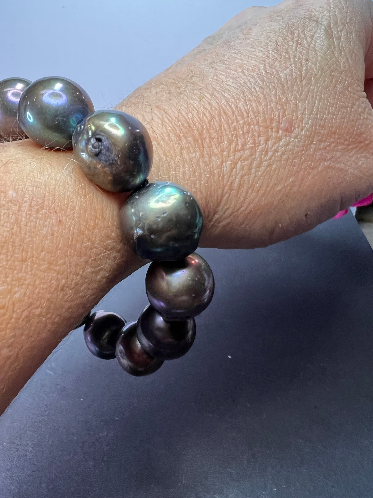 13-14mm Tahitian pearl bracelet with sterling silver clasp