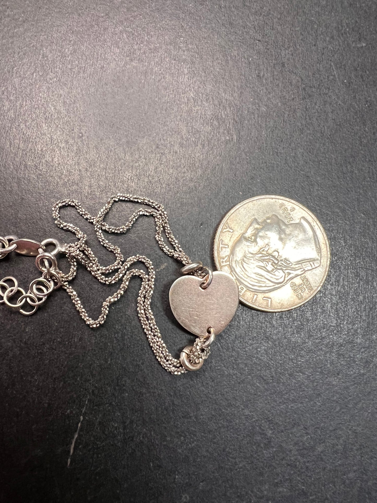 Vintage Dyadema sterling silver two toned heart charm multi chain bracelet