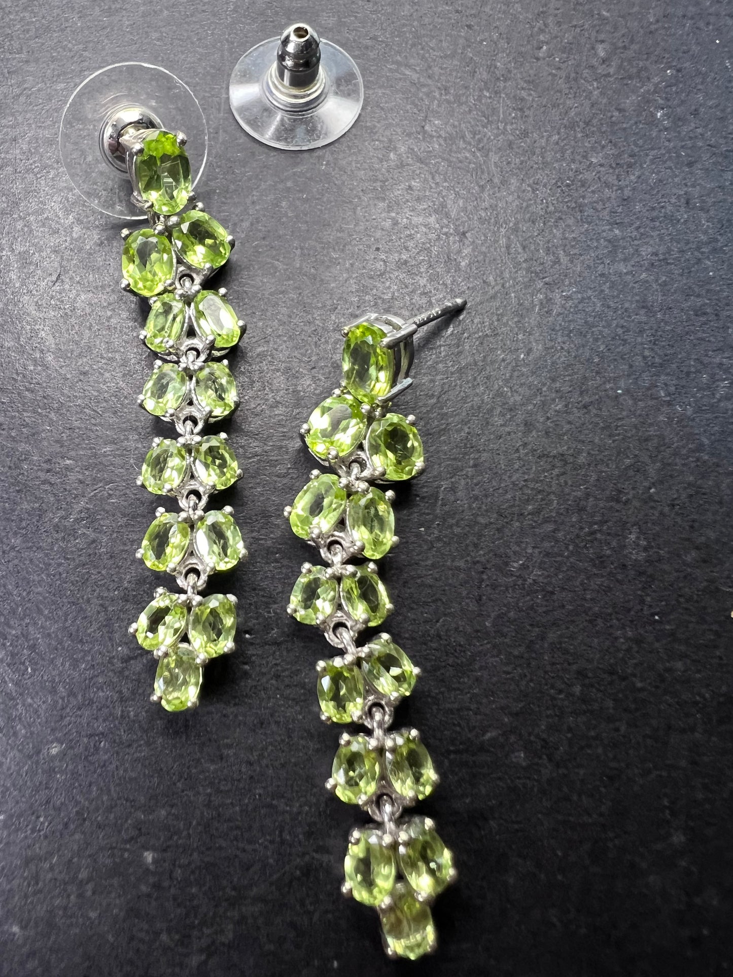 Peridot sterling silver chandelier earrings