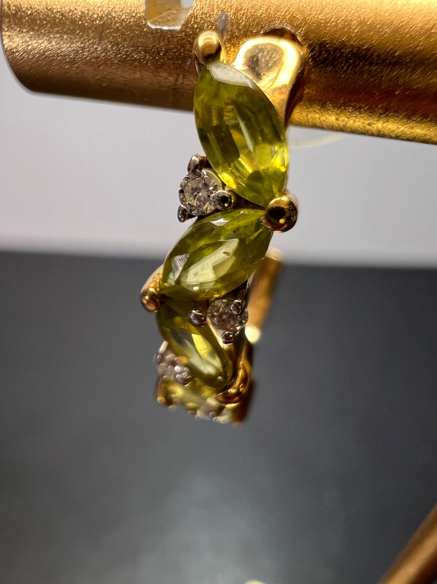 Sava sphene and moissanite j-hoop earrings in vermeil yellow gold over sterling silver 1.75 ctw