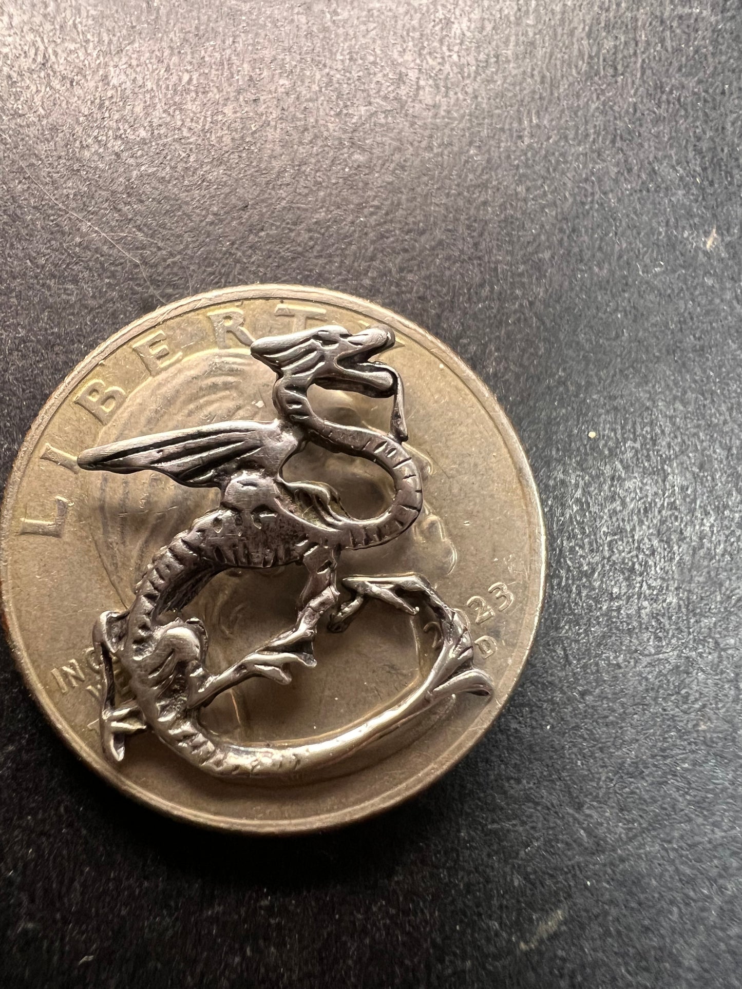 Vintage Sterling Silver Welsh Dragon Charm 925