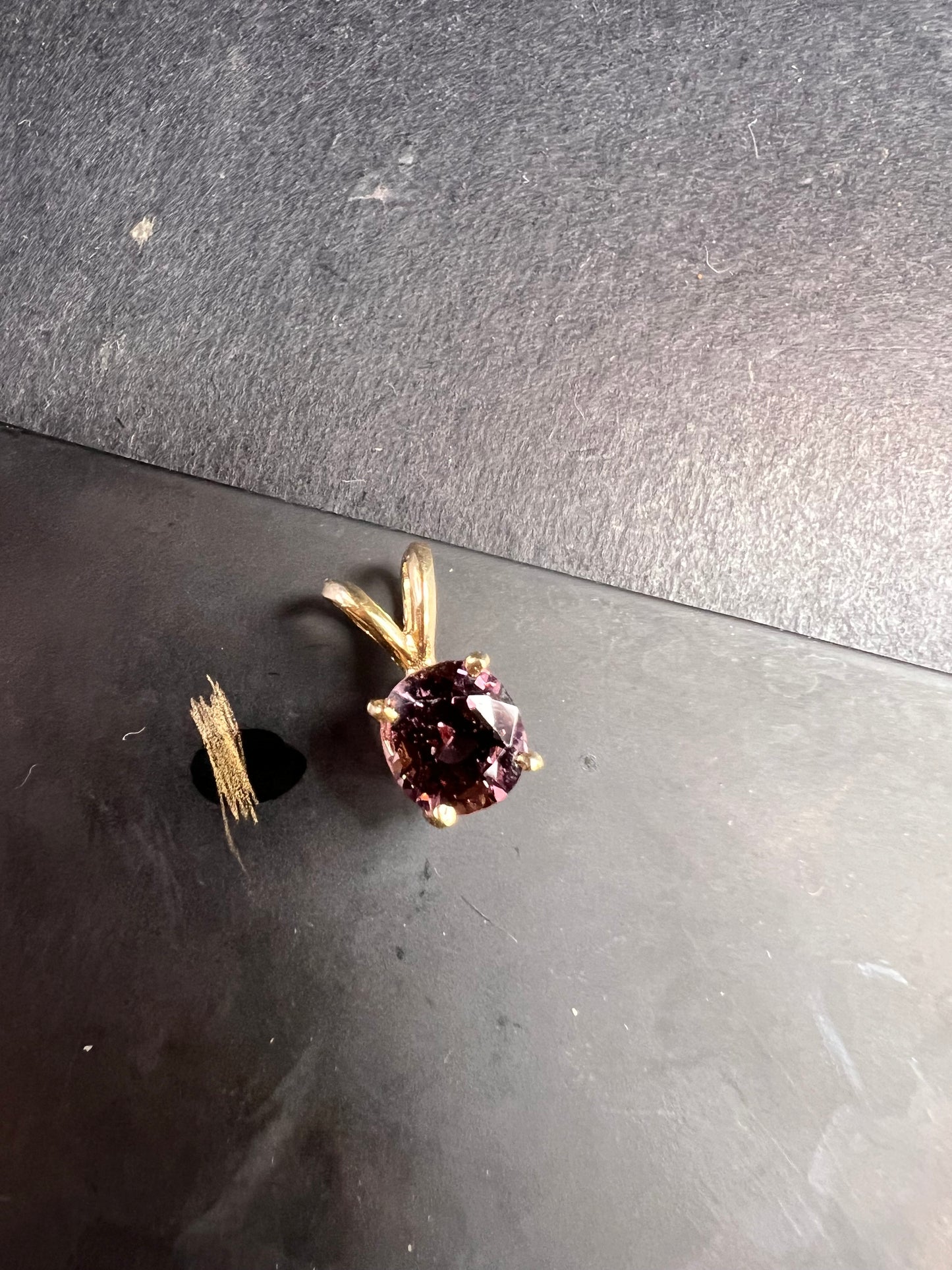 14k gold Violet purple spinel pendant