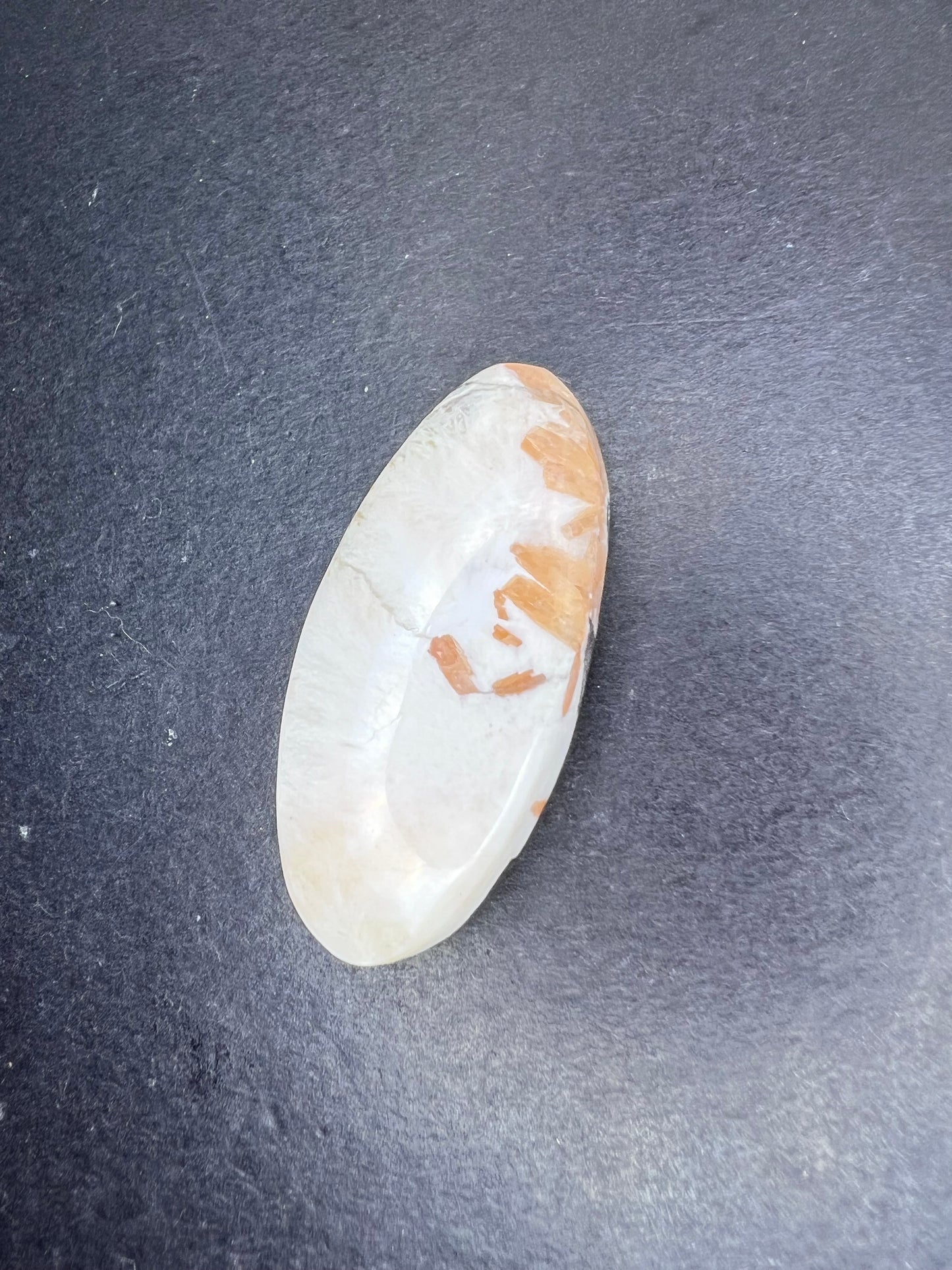 Pink scolecite cabochon