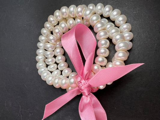 Freshwater pearl stretch bracelets set of 3