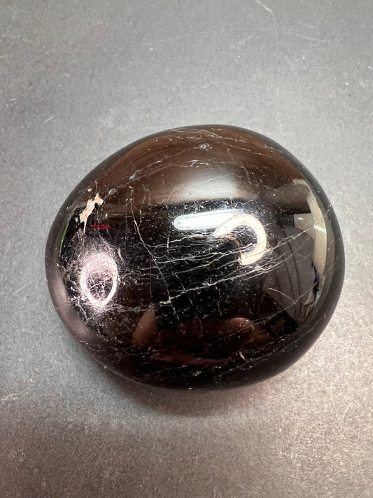 Black tourmaline palm stone 192 grams