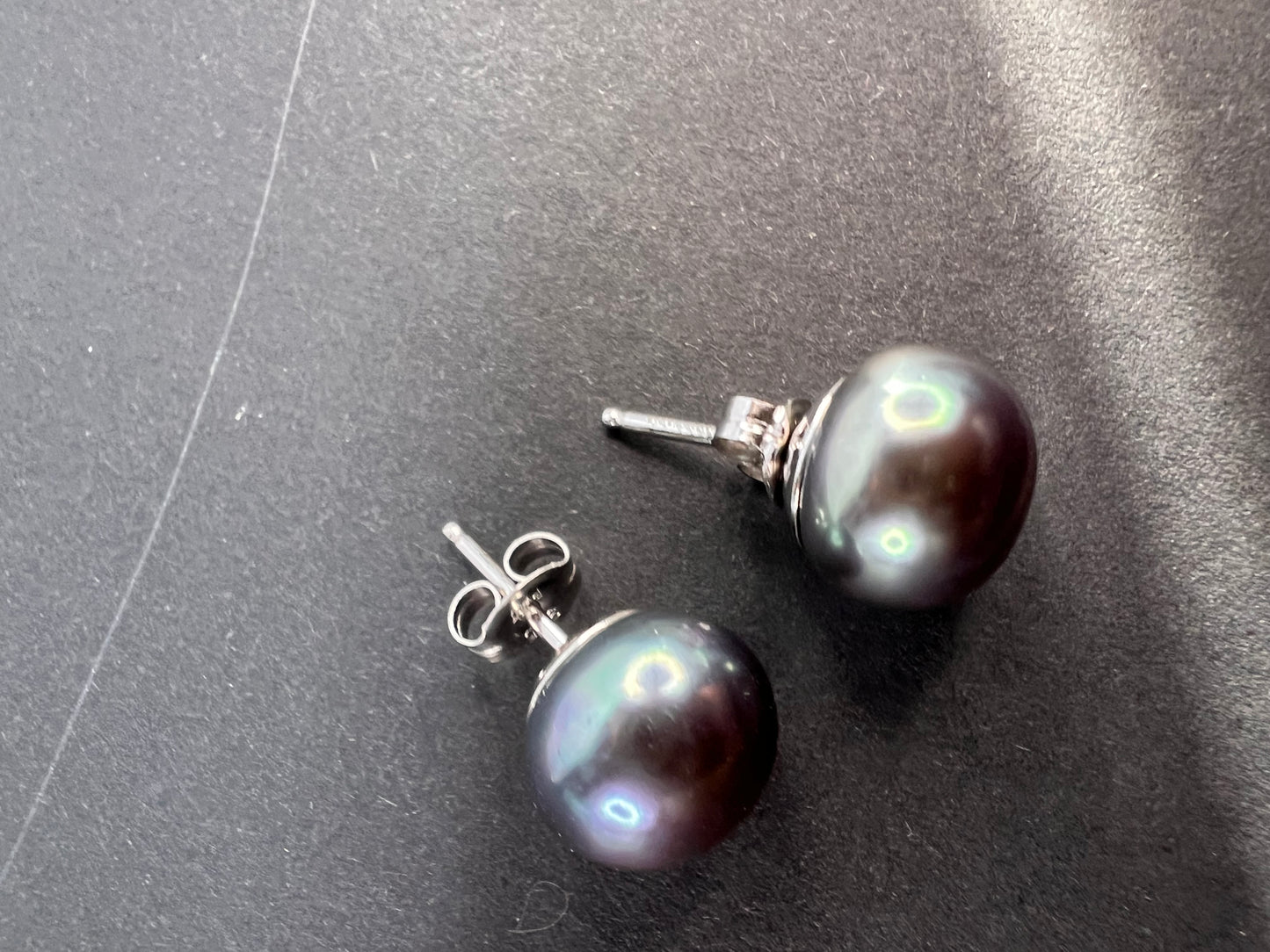 Honora 10mm black pearl sterling silver stud earrings