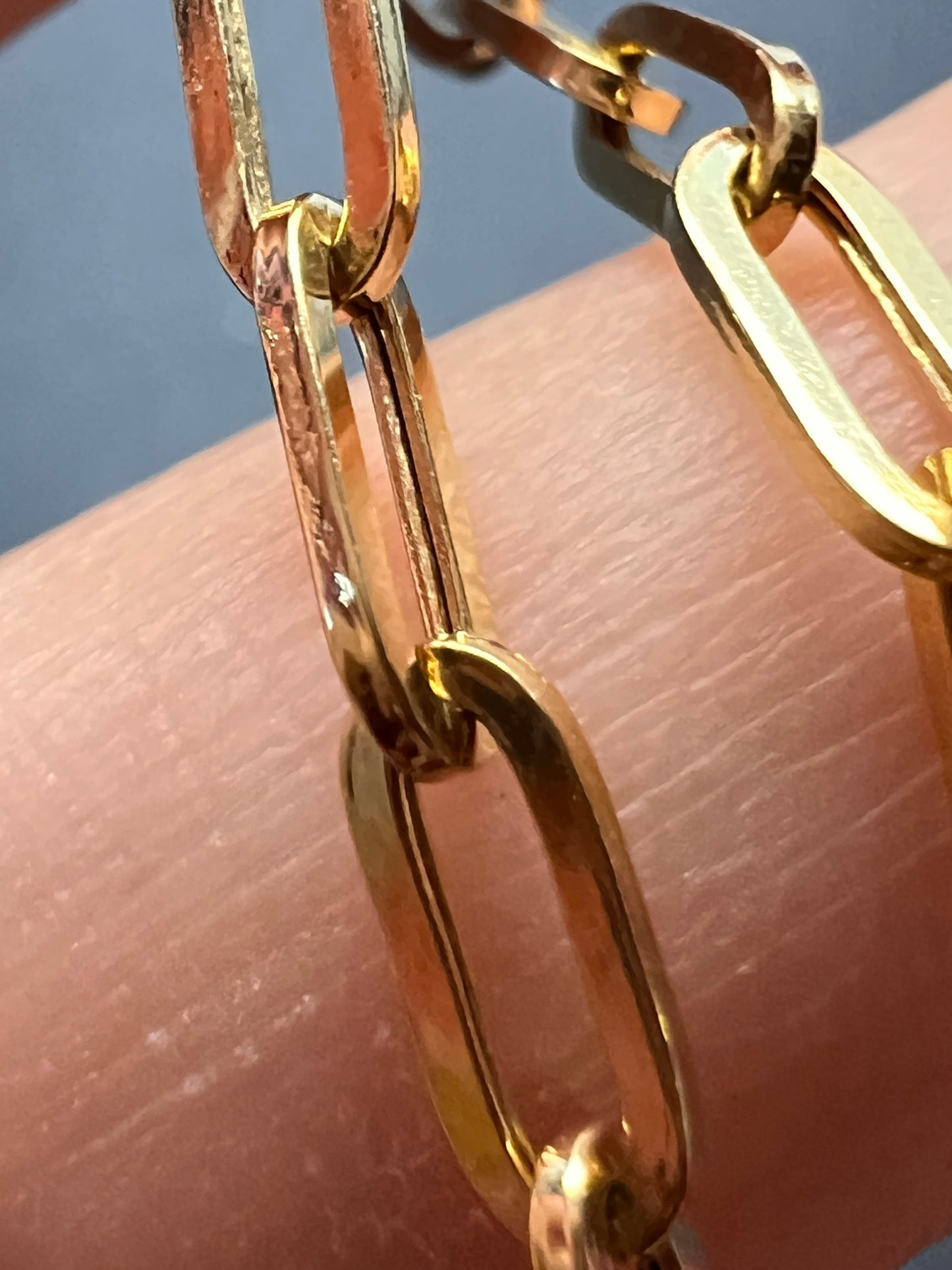 10K Yellow Gold Paper Clip Bracelet (7.50 In) 1.61 Grams