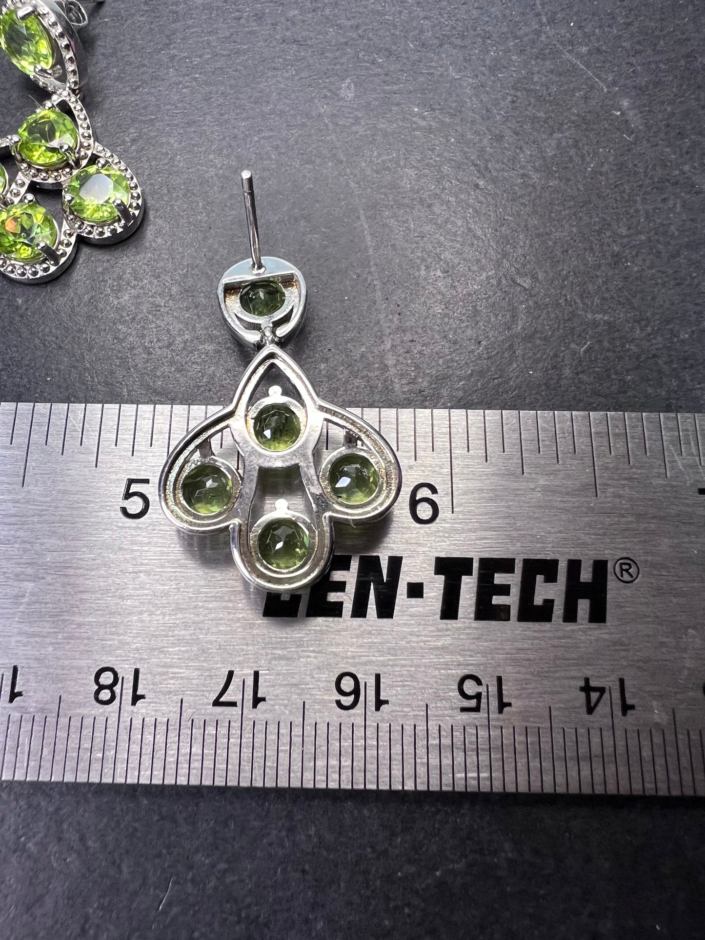 Peridot sterling silver chandelier earrings