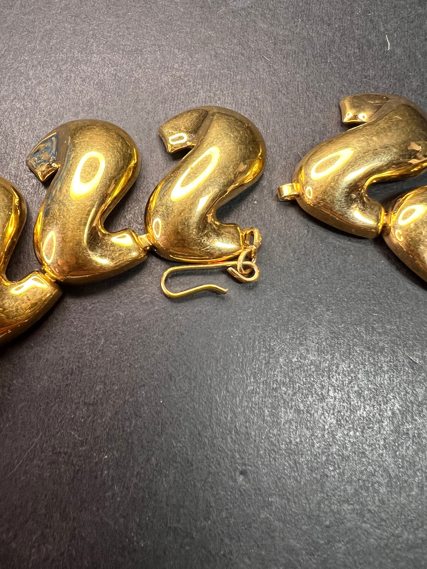 Vintage MCM Napier Gold-Tone Sculptural S-Link Statement Necklace, Signed