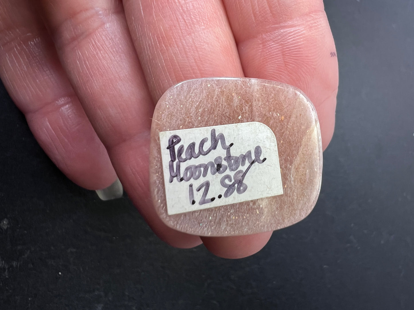 Peach moonstone/ sunstone cabochon