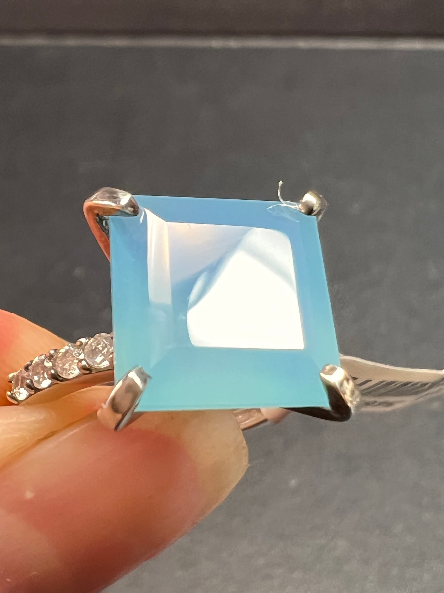 NEW with tag blue chalcedony sterling silver ring size 7