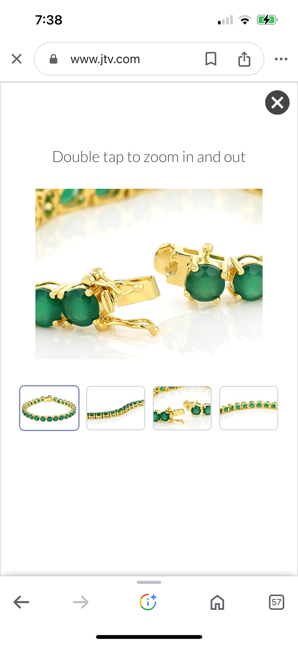 Green onyx tennis bracelet gold over sterling