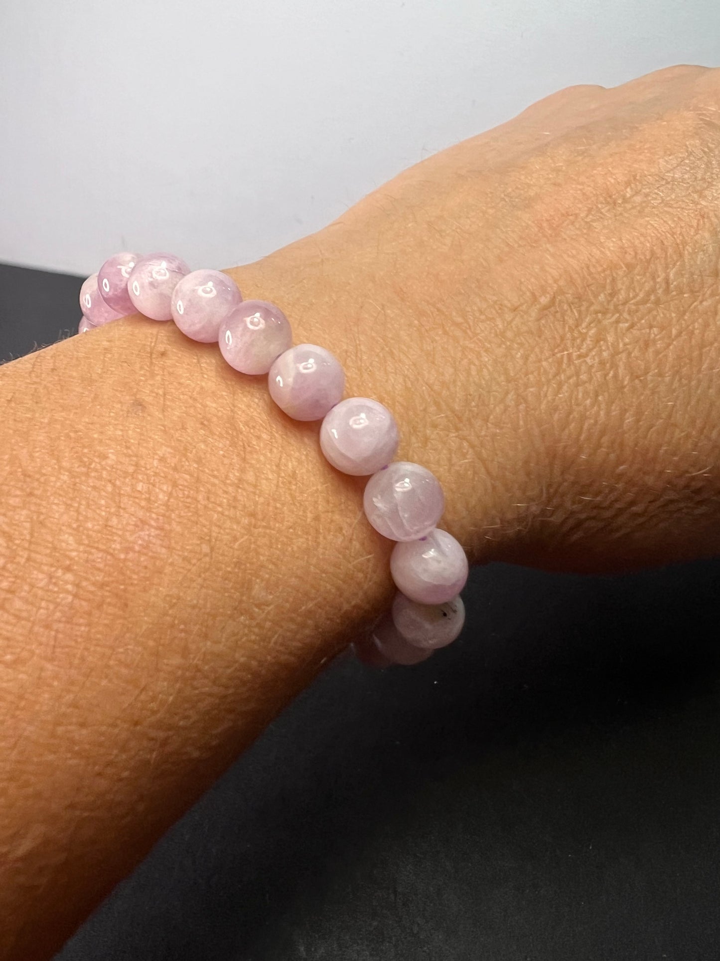 Kunzite Sterling silver bolo bracelet