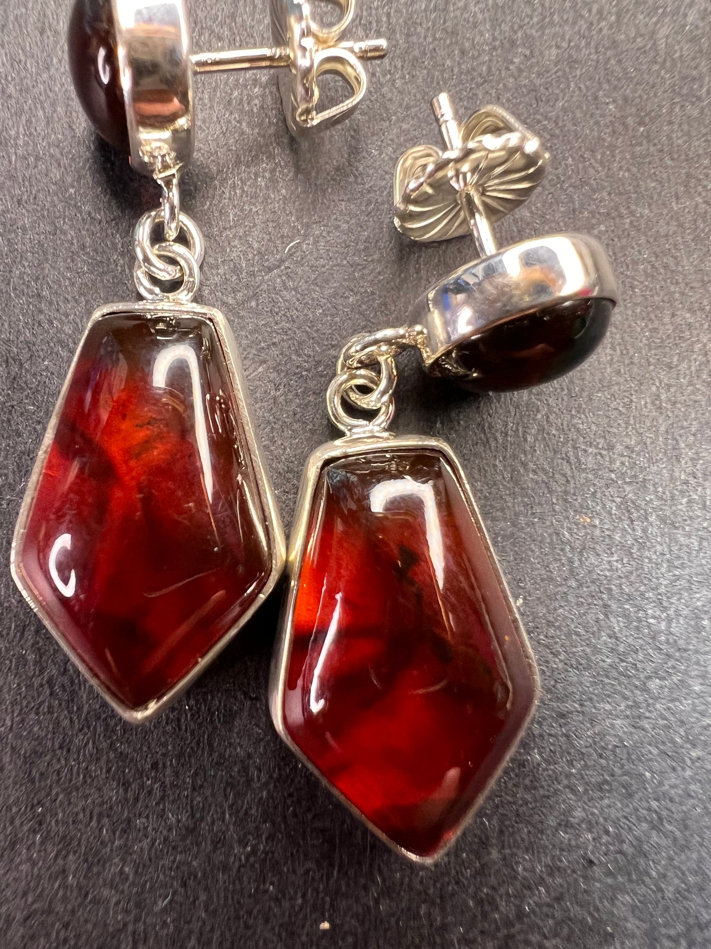 NEW Jay King Cognac Amber Sterling silver earrings
