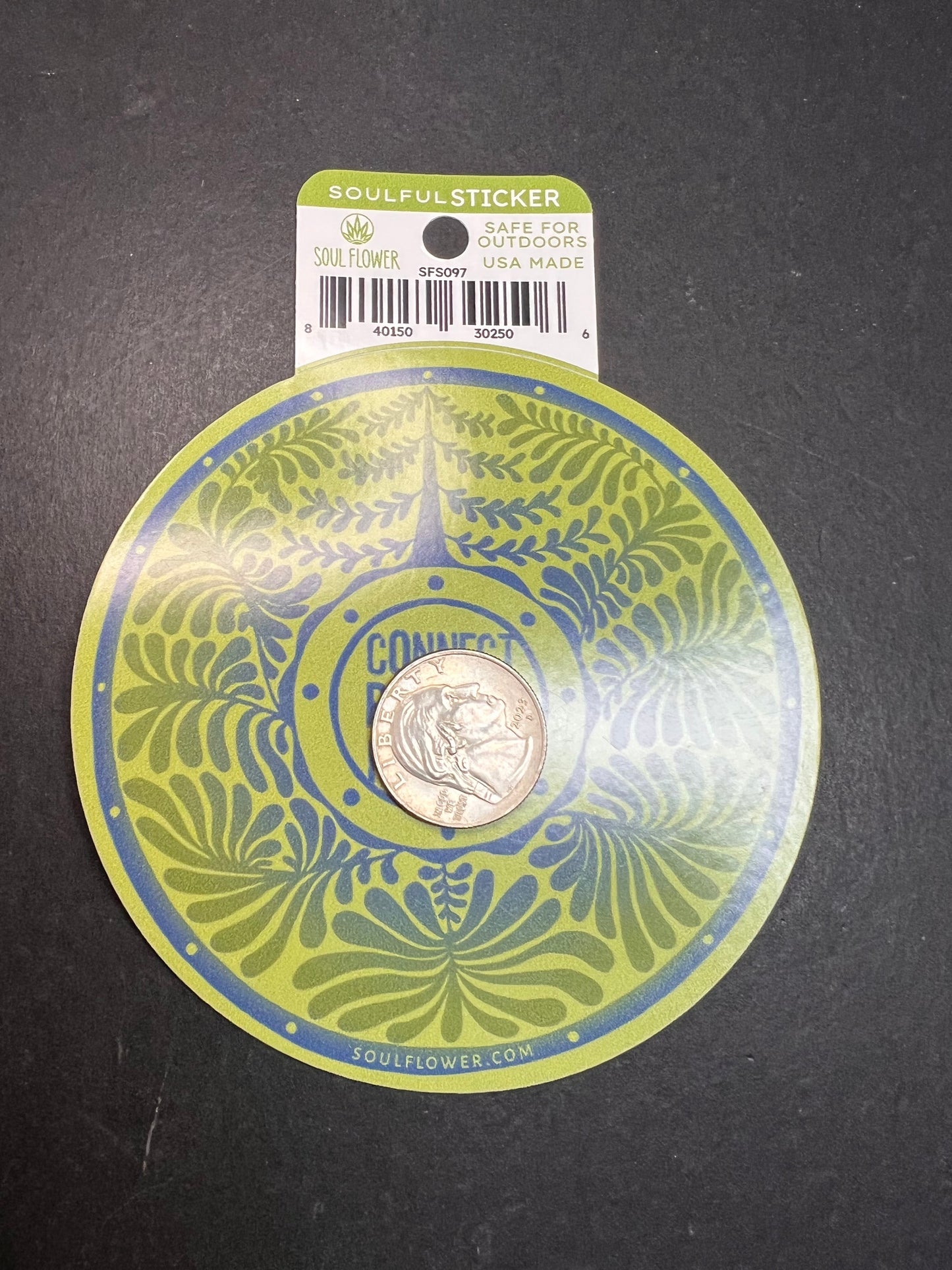 Soul Flower “Connect Protect Respect” Round Sticker – Eco Outdoor Decal