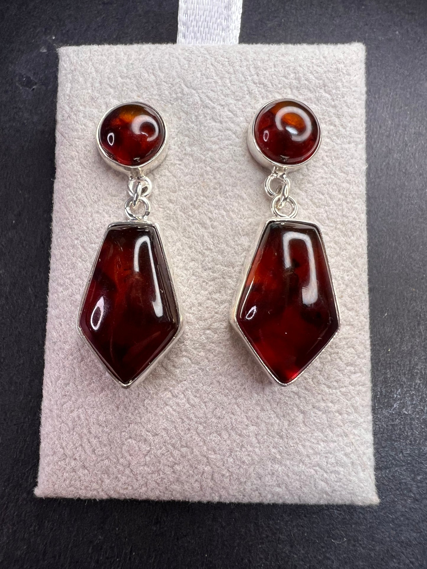 NEW Jay King Cognac Amber Sterling silver earrings