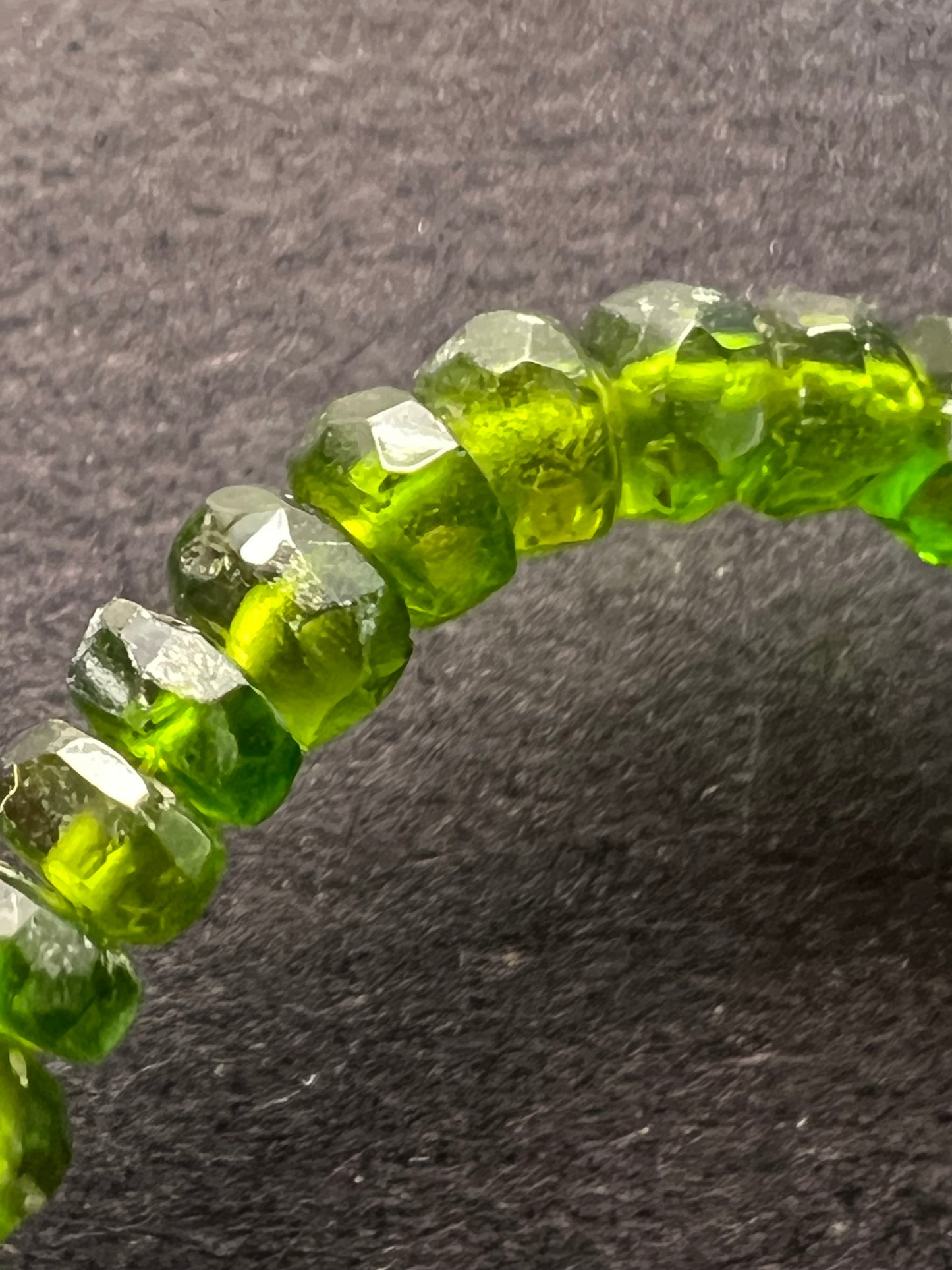 Chrome diopside faceted rondelle necklace