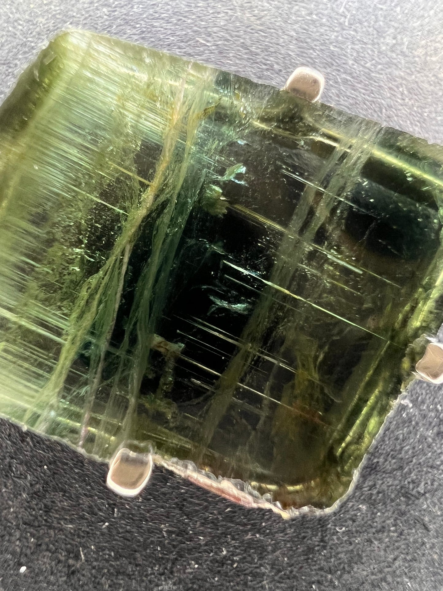 NEW Green teal tourmaline sterling silver pendant 3.16 grams