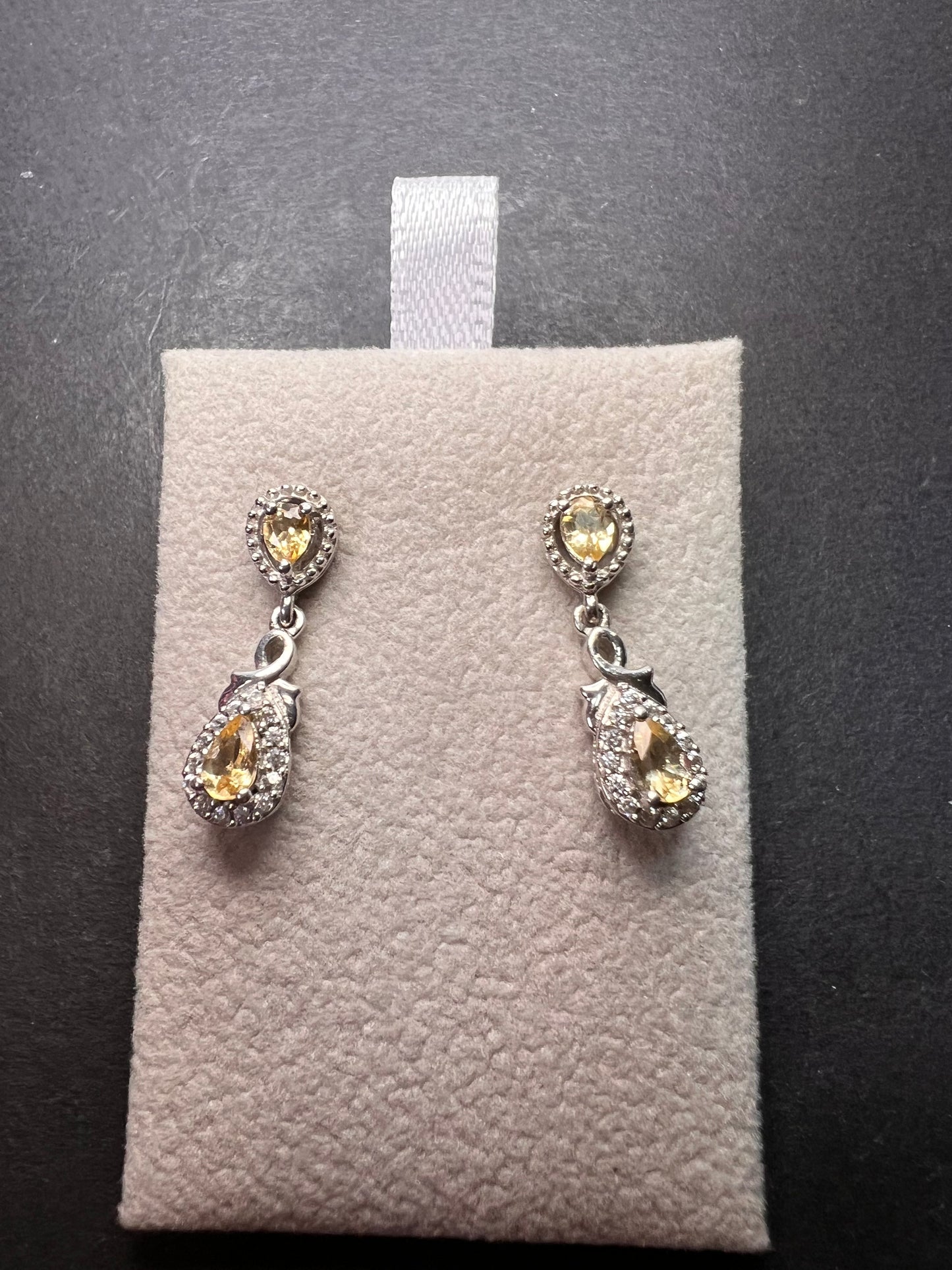 Golden imperial topaz sterling silver teardrop earrings