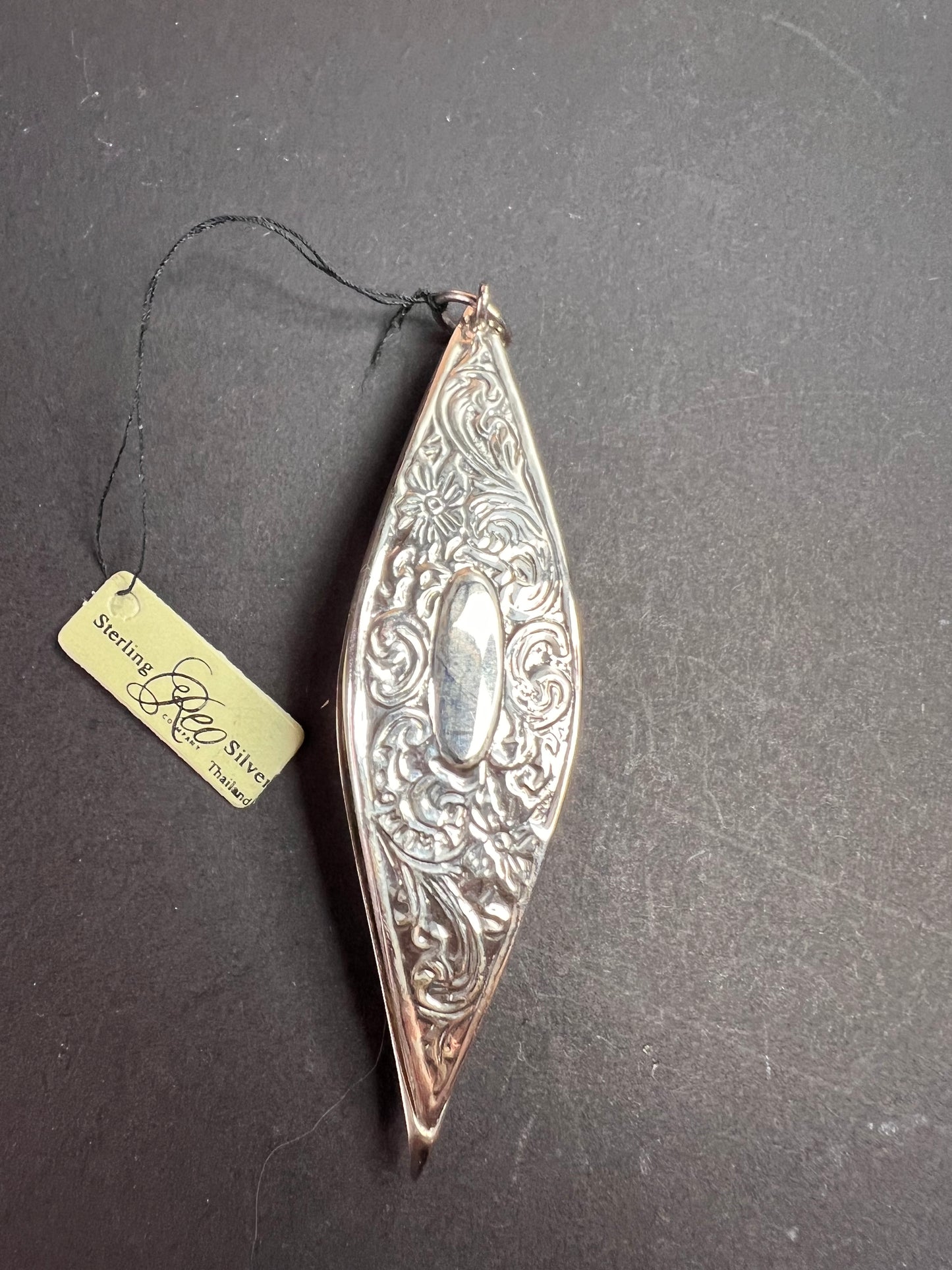 Vintage Reo Sterling Silver Tatting Shuttle Pendant Dead Stock